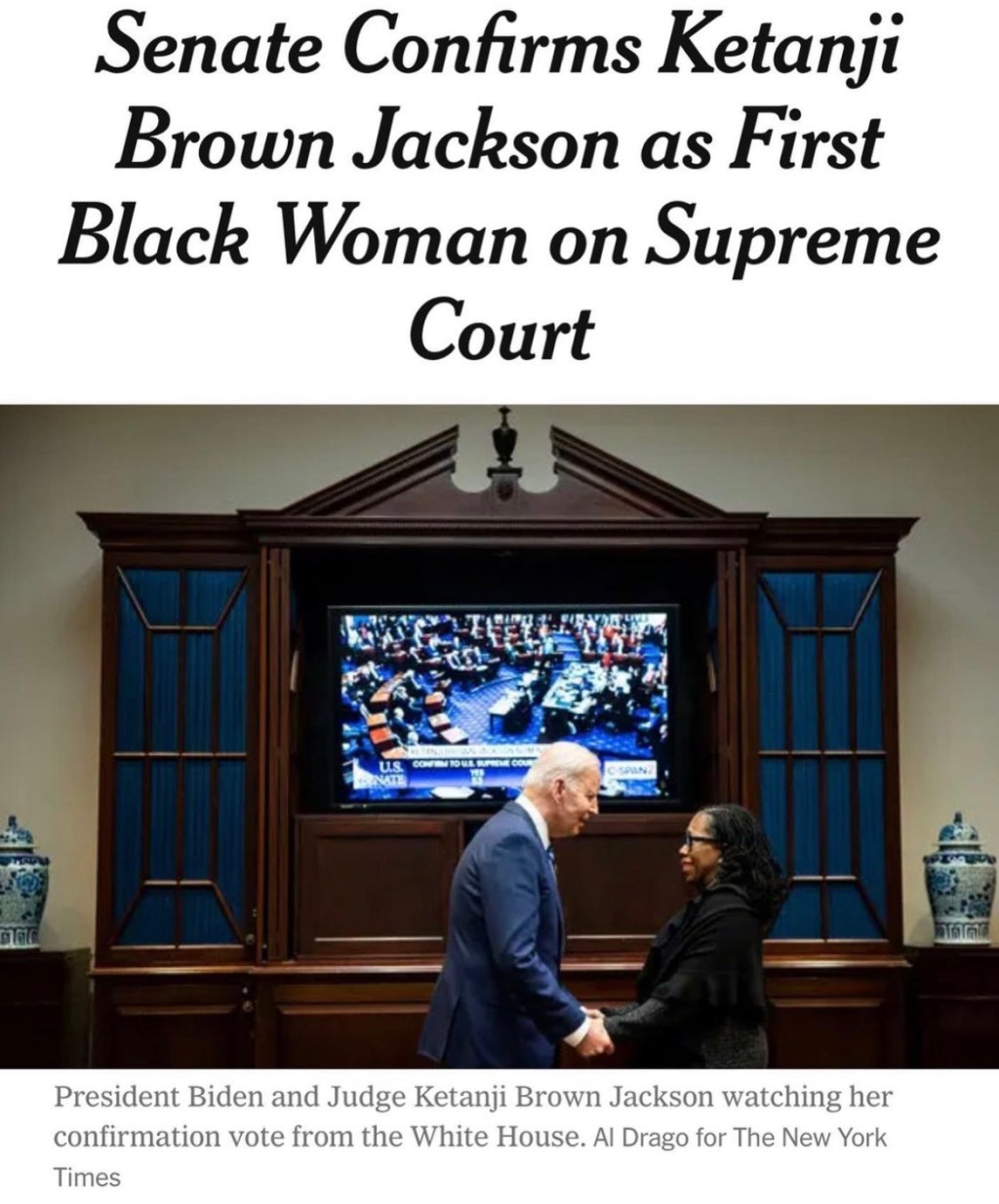 Historical Moment: Senate confirms Judge Ketanji Brown Jackson for the Supreme Court of the United States&nbsp;🇺🇸